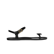 (W) Celine Jelly Bay Sandal in Eco Certified PVC Black