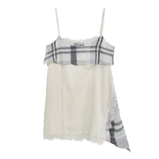 SOMSOC Rosy Wrinkle Contrast Slip Dress Cream