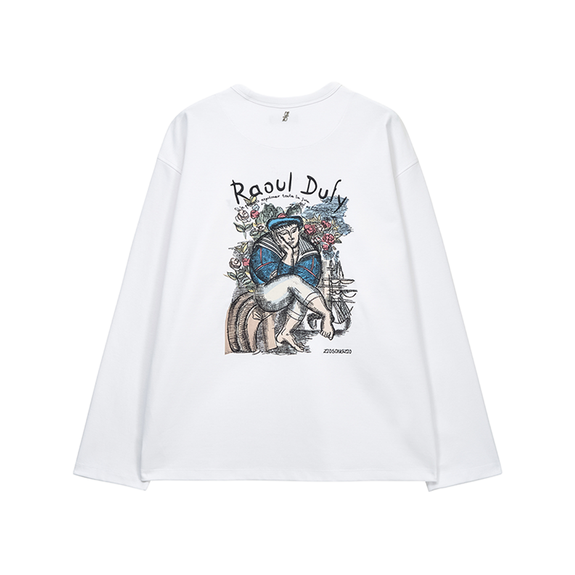 BI2TS212WH ZIOSONGZIO COLLECTION Spleen Artwork Long Sleeve White