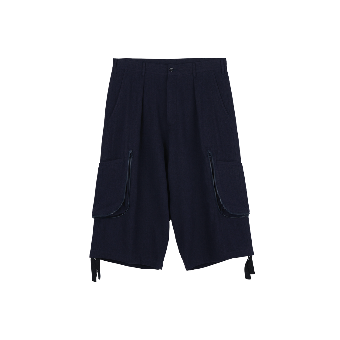 아마이유우츠 헤링본 지퍼 포켓 크롭 팬츠 네이비(Amaiyuutsu HBT Zip Pocket Cropped Pants Navy)