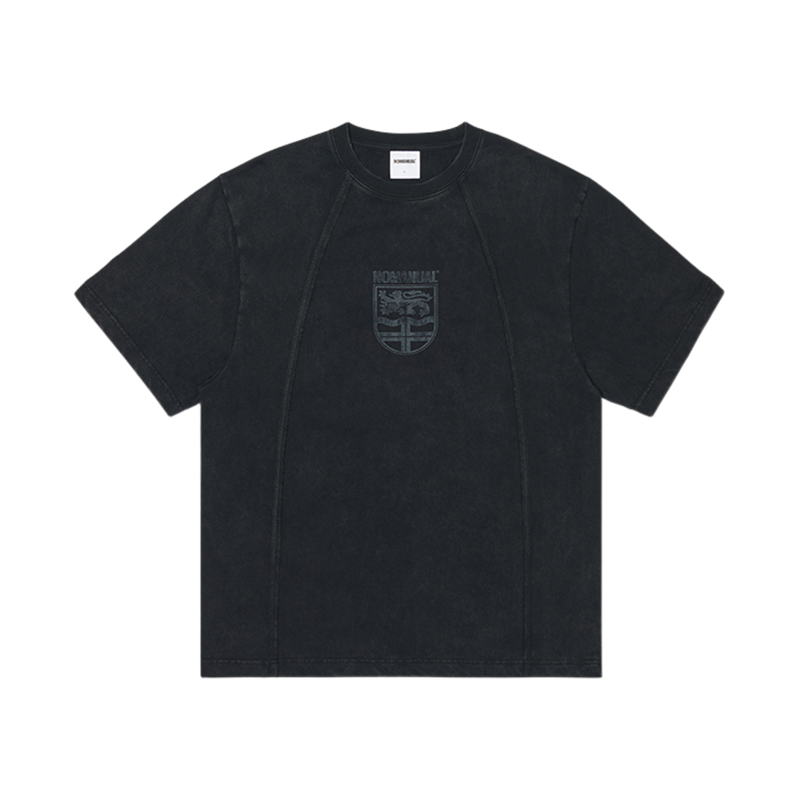 NMSS62TS23WBK NOMANUAL Dual Slash Emblem T-Shirt Washed Black