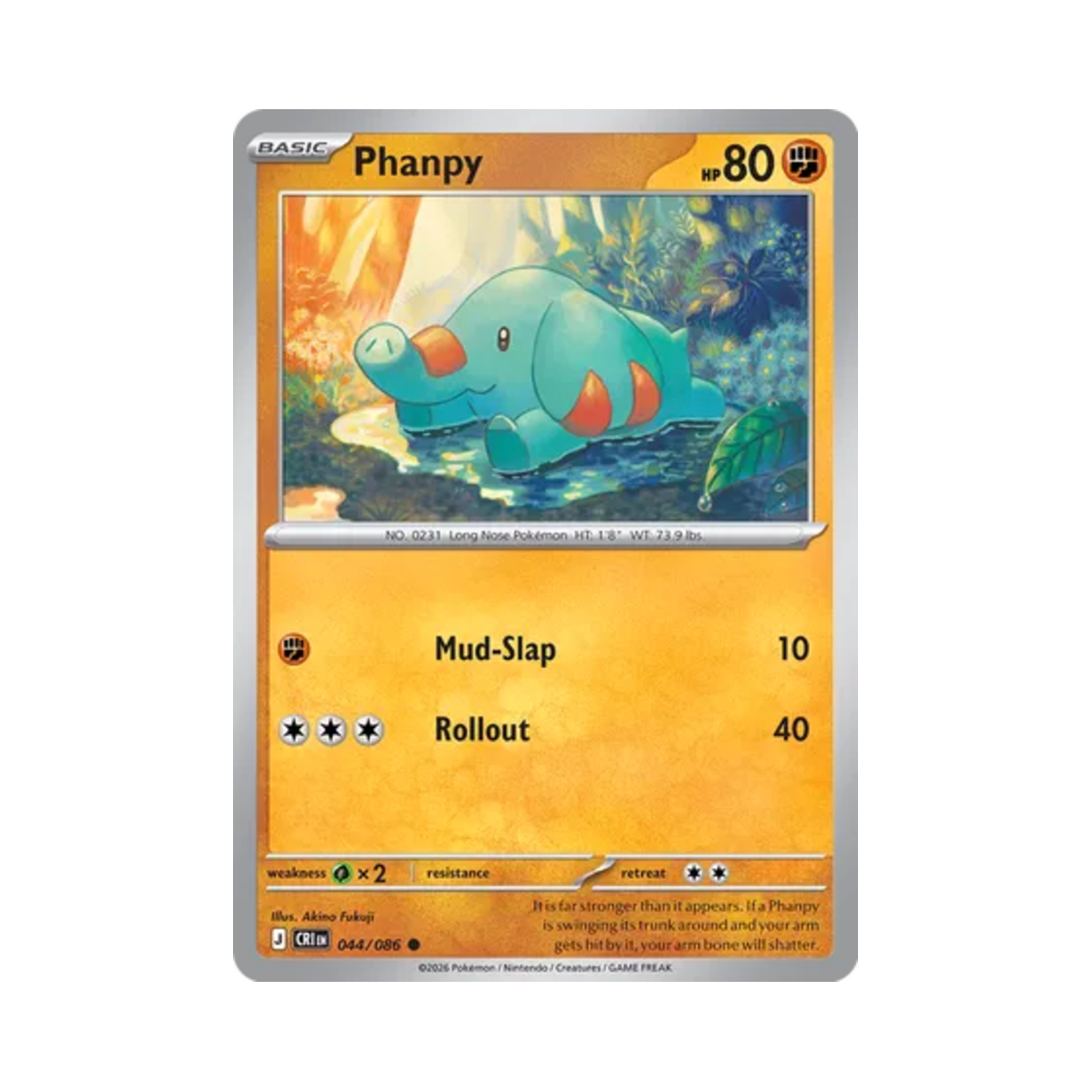 포켓몬 TCG 코코리 C 카오스 라이징 (영문판)(Pokemon TCG Phanpy C Chaos Rising (English Ver.))