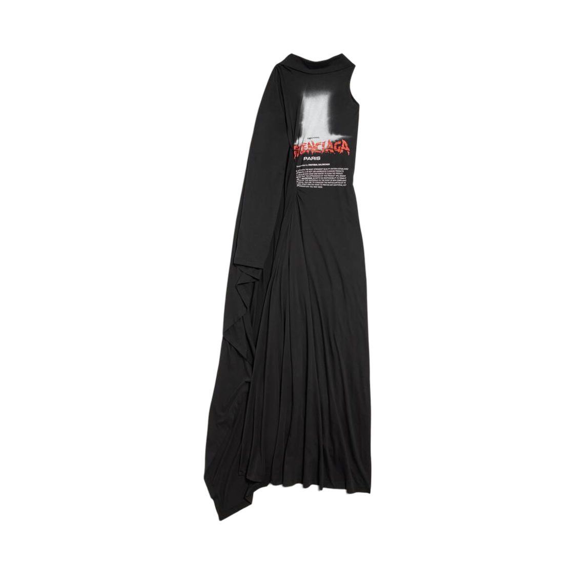 A001WDTUVX91000 (W) Balenciaga The Door Long Draped Dress Black