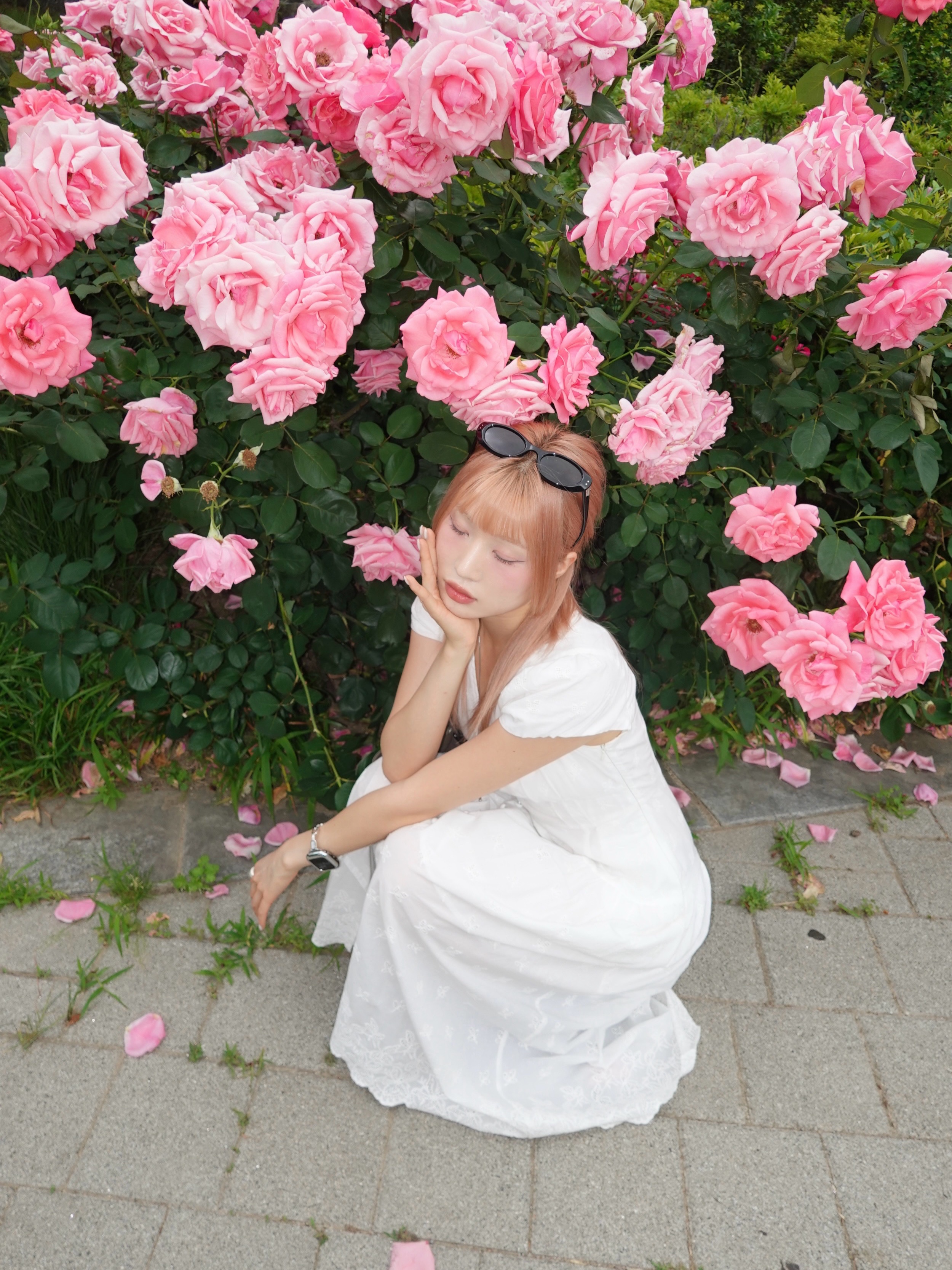 Gentle Monster Blanc 01 Black 착용 스타일 - 2