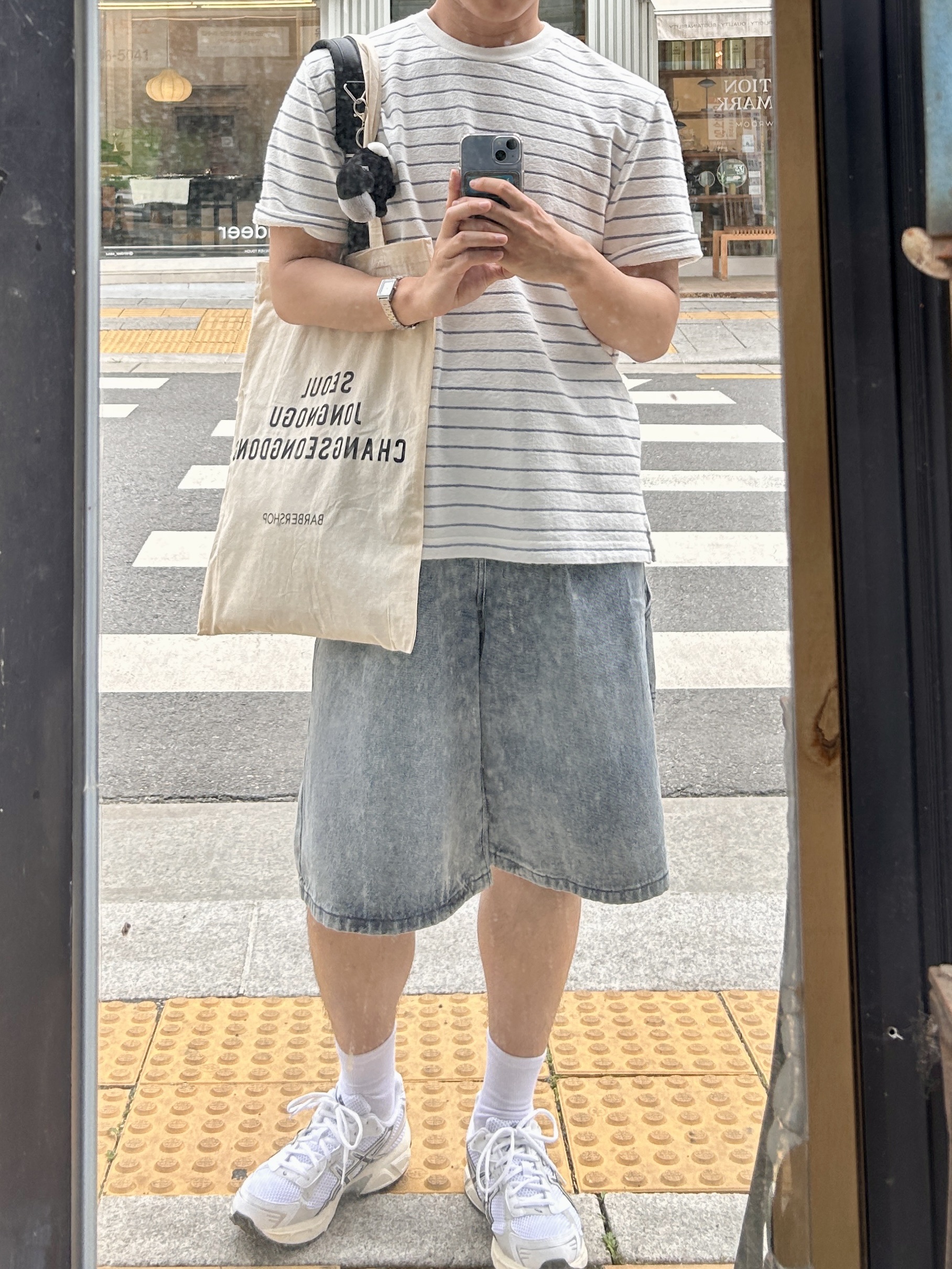 Asics Gel-1130 White Cloud Grey, Casio LTP-V007D-2E 착용 스타일