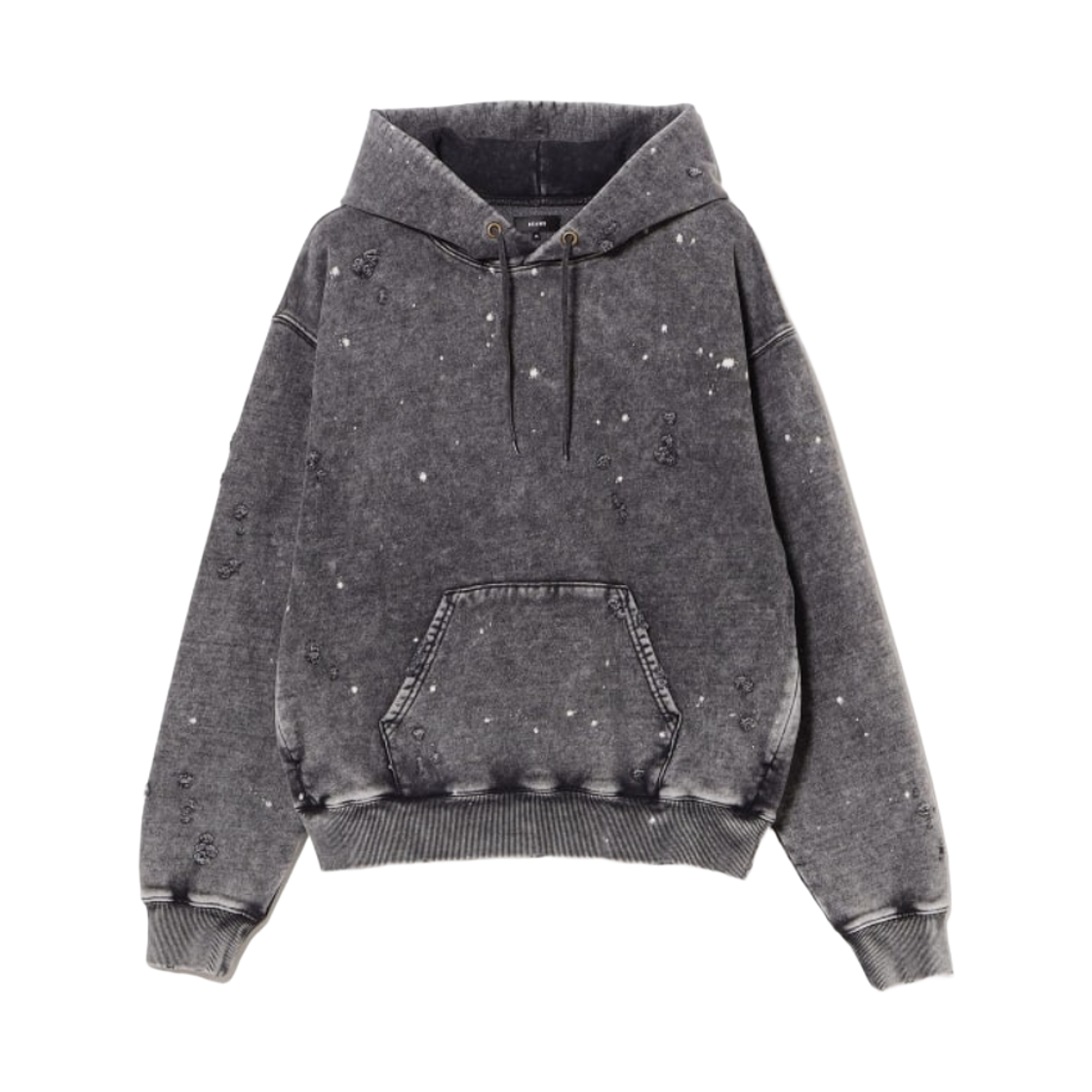 11-13-2240-139 Beams Wide Short Fit Damage Hoodie Fade Black