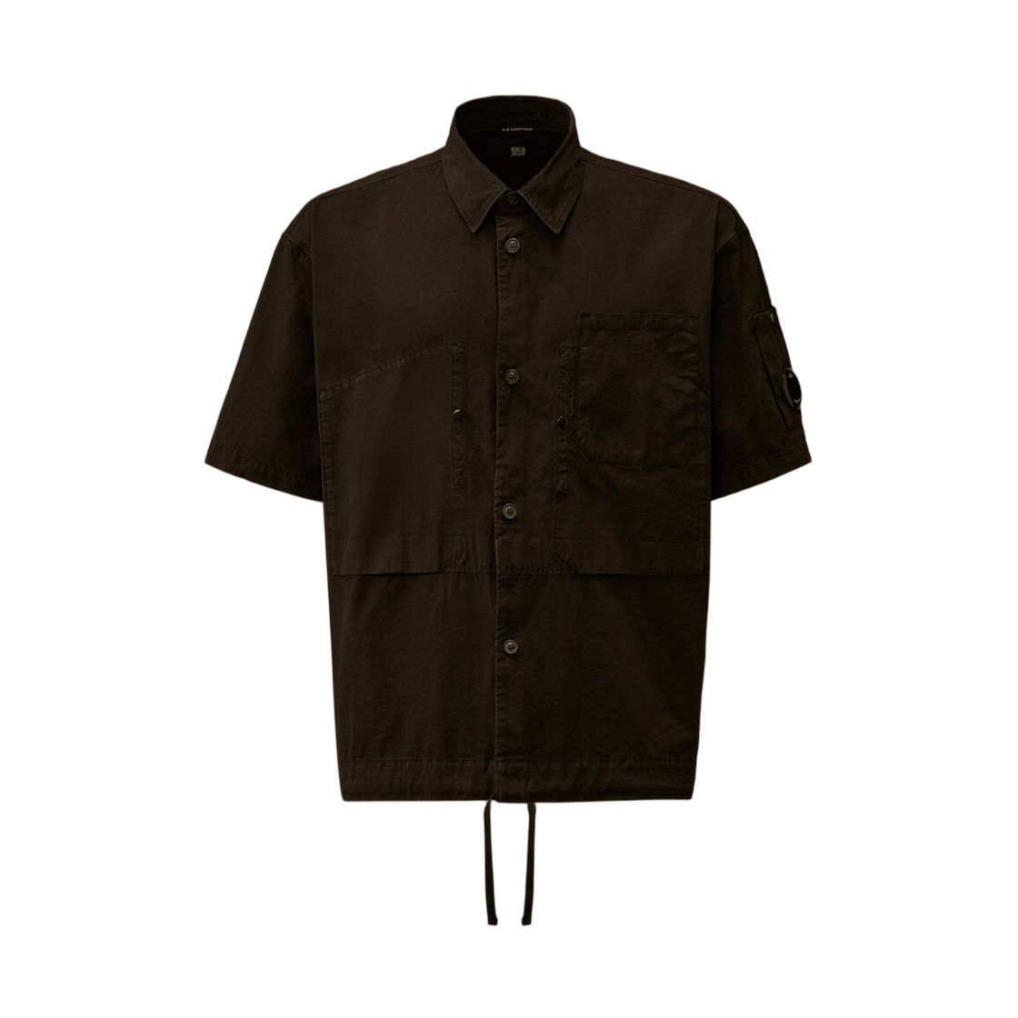 20CMSH317K110325G999 C.P. Company Micro-Reps Short Sleeve Button Shirt Black - 26SS