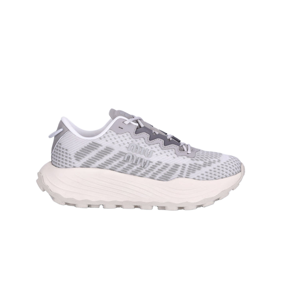 (W) 미우 미우 테크니컬 패브릭 스니커즈 클라우디 그레이((W) Miu Miu Technical Fabric Sneakers Cloudy Grey) - 1