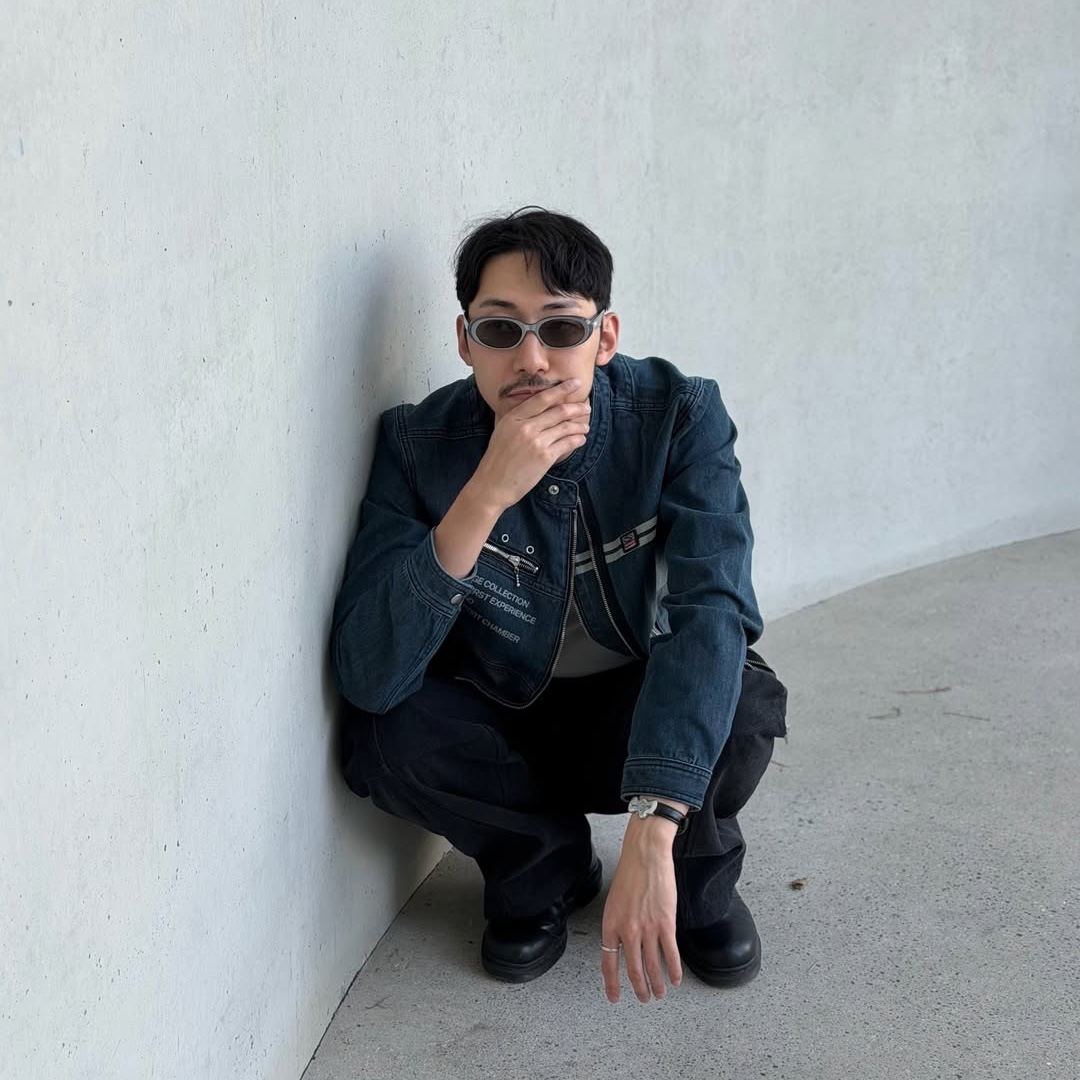 SPORT CHAMBER SC Denim Biker Jacket INDIGO 착용 스타일 - 1