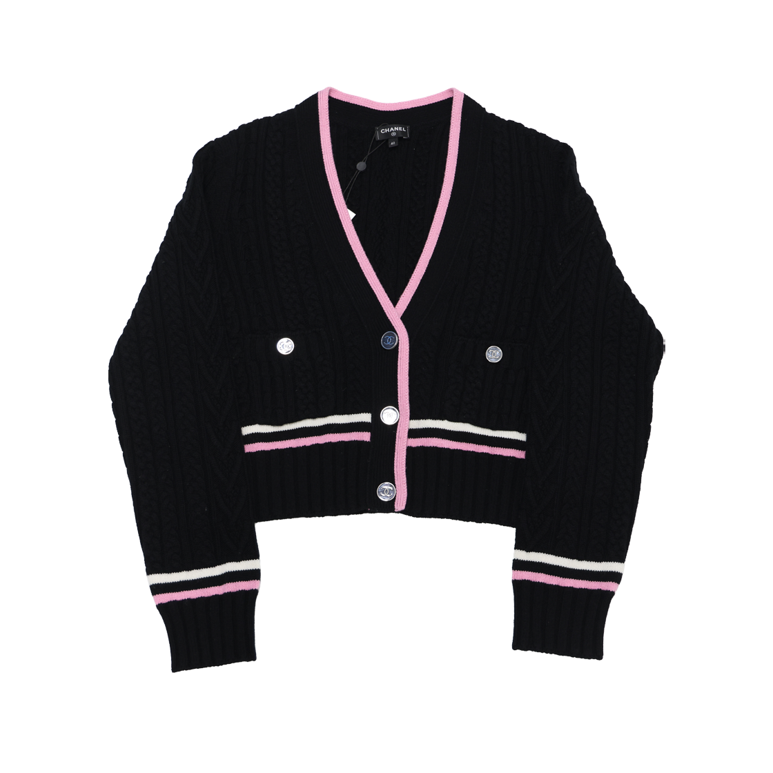 샤넬 p74553 CC버튼 캐시미어 가디건 40(Chanel P74553 CC Button Cashmere Cardigan) - 1