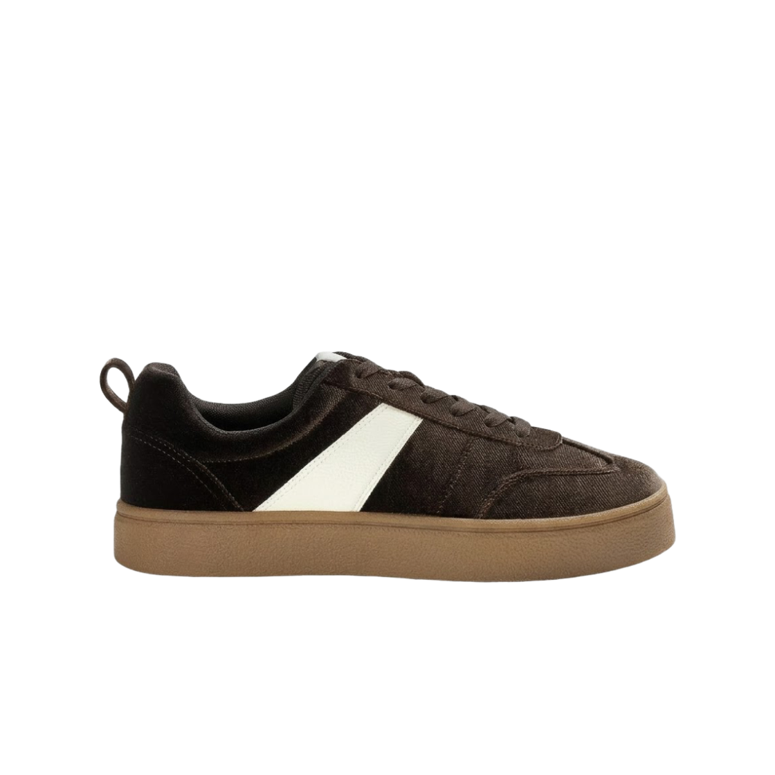 (W) GU 벨루어 스니커즈 다크 브라운((W) GU Velour Sneakers Dark Brown)