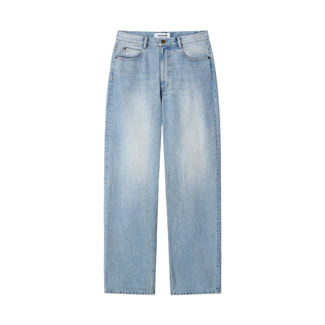 토니웩 와이드 테이퍼드 로우 데님 진 페이디드 라이트 블루(Tonywack Wide Tapered Low Denim Jeans Faded Light Blue)