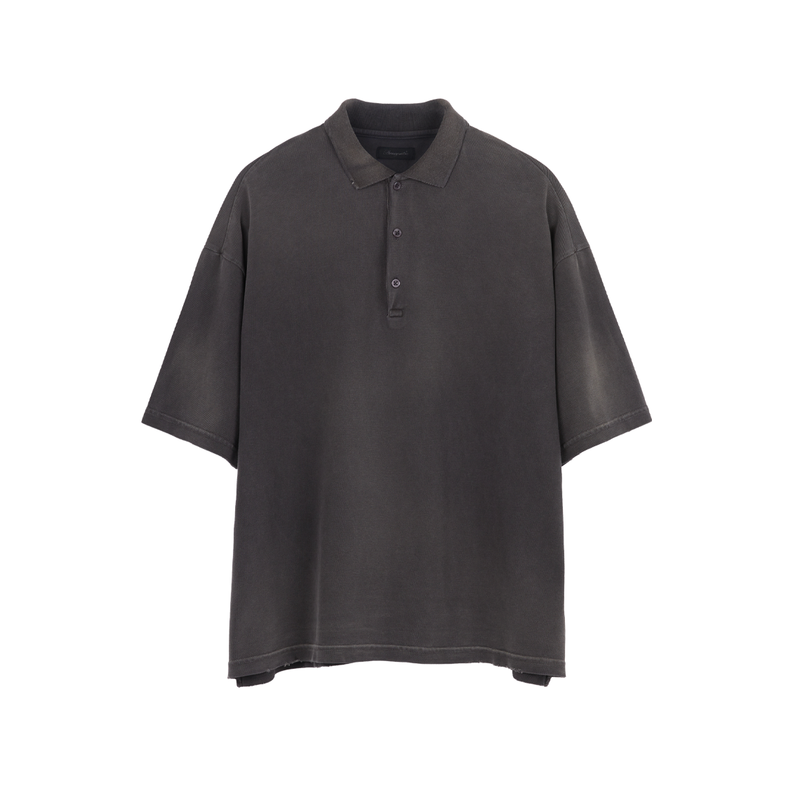 아마이유우츠 페이드 피케 폴로 셔츠 페이드 블랙(Amaiyuutsu Faded Pique Polo Shirt Faded Black) - 1