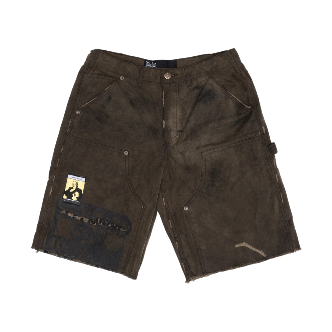팔리 할리우드 신드 4 낫띵 왁스드 캔버스 더블 니 쇼츠 브라운(Paly Hollywood Sinned 4 Nothing Waxed Canvas Double Knee Shorts Brown)