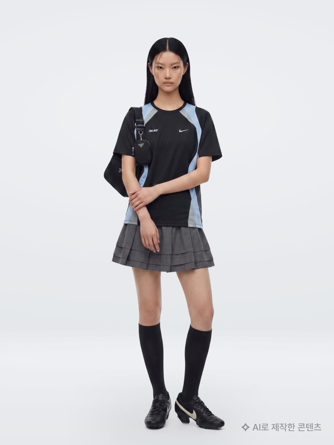 Umbro x Kasina 1997 Football Jersey Ivory, GOEN.J Asymmetric Draped Down Washed Midi Denim Skirt Blue 착용 스타일 - 8