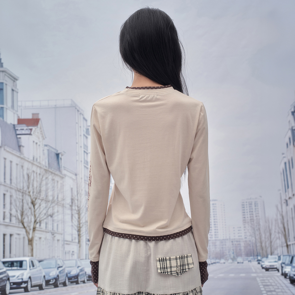 솜속 홀스 베인 레이어드 롱 슬리브 크림(SOMSOC Horse Vane Layered Long Sleeve Cream) - 3