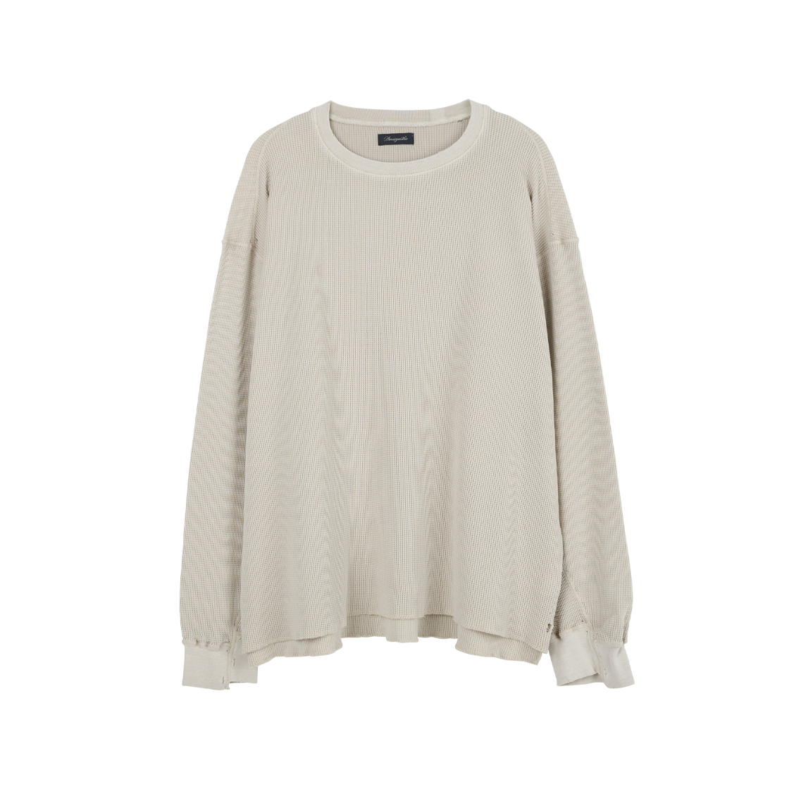 아마이유우츠 오프셋 와플 롱 슬리브 더스티 아이보리(Amaiyuutsu Offset Waffle Long Sleeve Dusty Ivory)