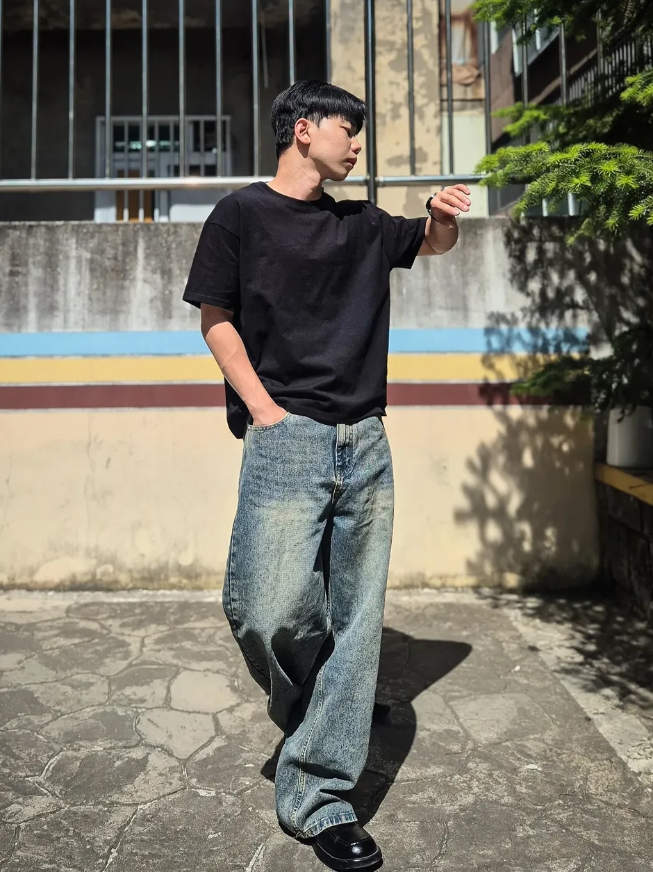Knitted Cotton Crop T-Shirts Black, Knitted Cotton Crop T-Shirts Grey 착용 스타일 - 1