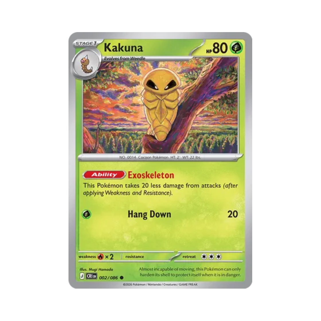 포켓몬 TCG 딱충이 C 카오스 라이징 (영문판)(Pokemon TCG Kakuna C Chaos Rising (English Ver.)) - 1