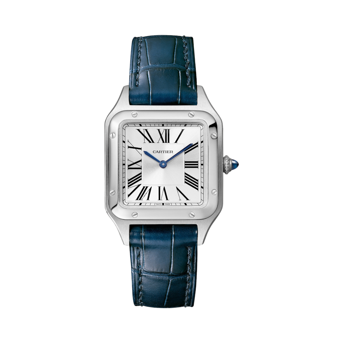 까르띠에 산토스-뒤몽 워치 스틸 앨리게이터 스킨(Cartier Santos-Dumont Watch Steel Alligator Skin)