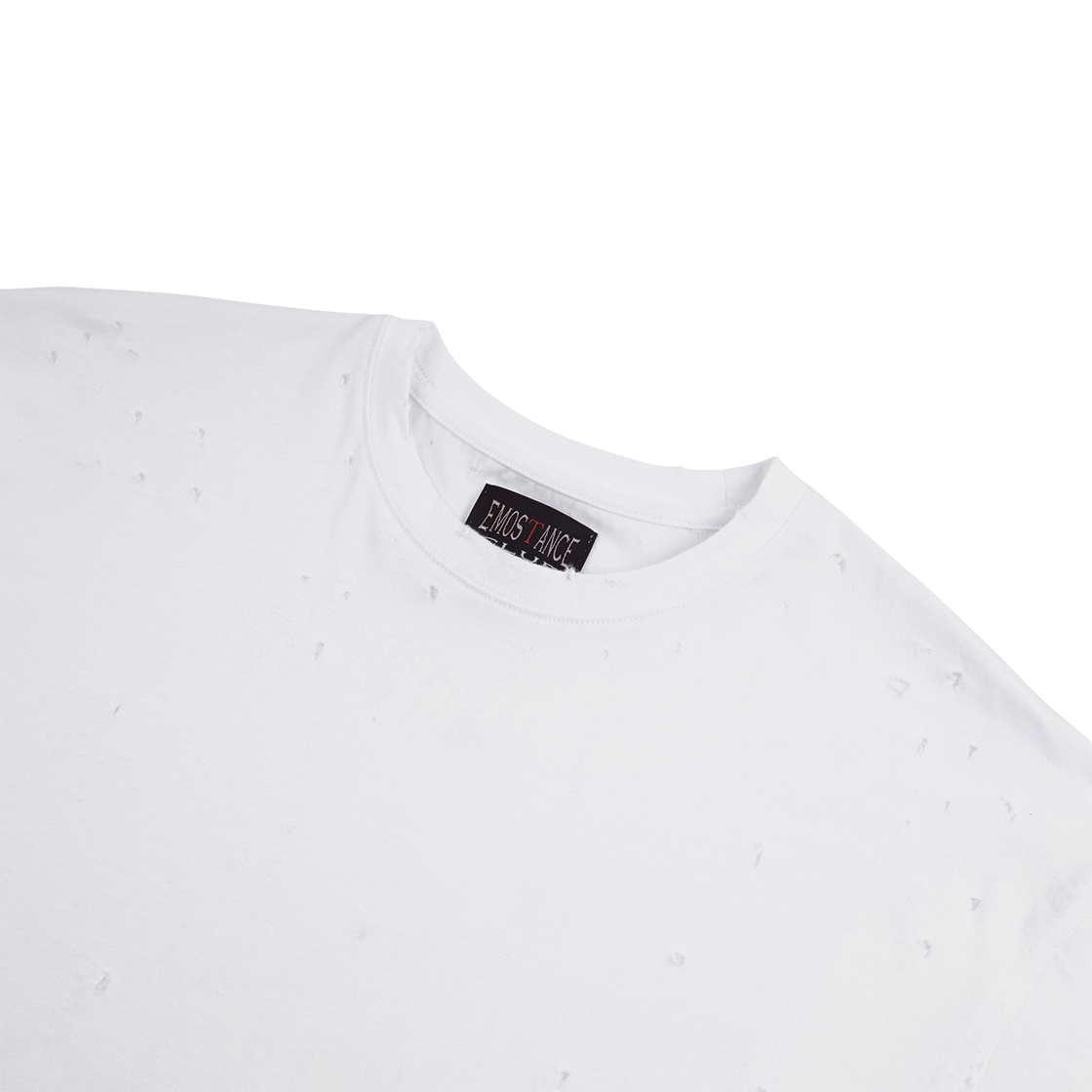 에모스탠스클럽 디스트레스드 슬림 블랭크 티셔츠 화이트(emostanceclub Distressed Slim Blank T White) - 3