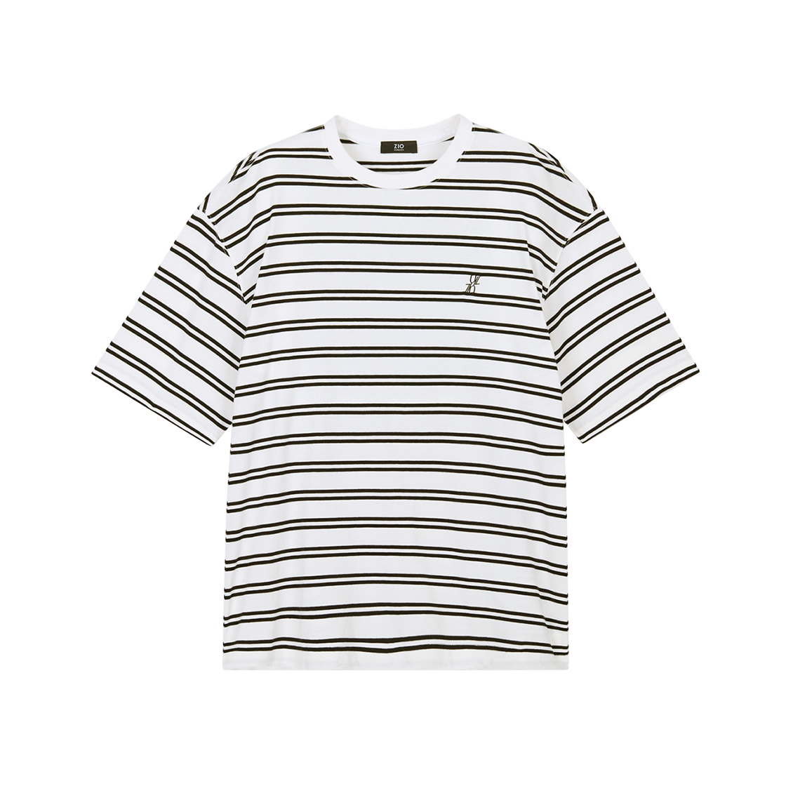 지오송지오 컬렉션 코르테지 스트라이프 버튼 티셔츠 블랙 BI3TS338BK(ZIOSONGZIO COLLECTION Cortege Stripe Button T Shirt Black) - 2