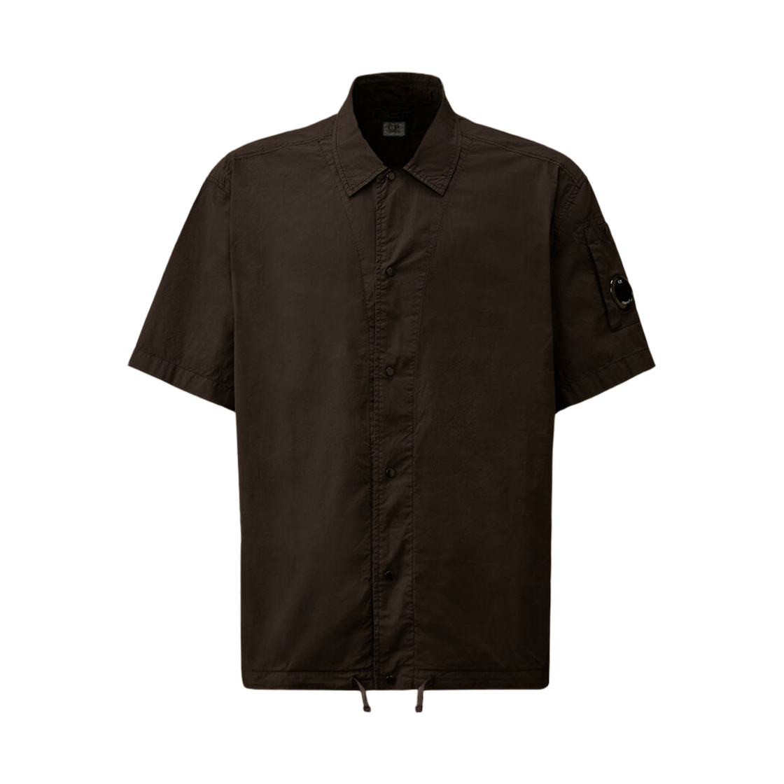 20CMOS316K006439G999 C.P. Company 50 Fili Stretch Short Sleeve Button Overshirt Black - 26SS