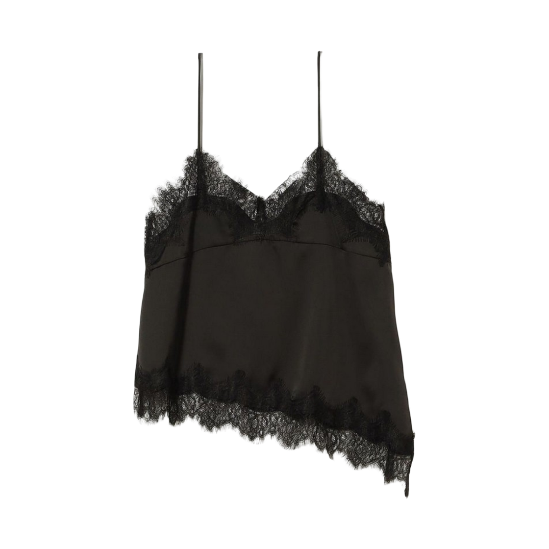 61-01-1057-462 (W) Ray Beams Lace Trimmed Satin Camisole Black