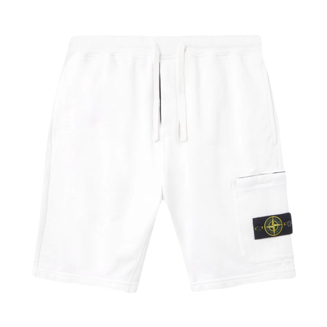L1S1562000-11S0051-V0001 Stone Island 6200011 Organic Cotton Fleece Regular-Fit Jogger Shorts with Cargo Pocket White - 26SS