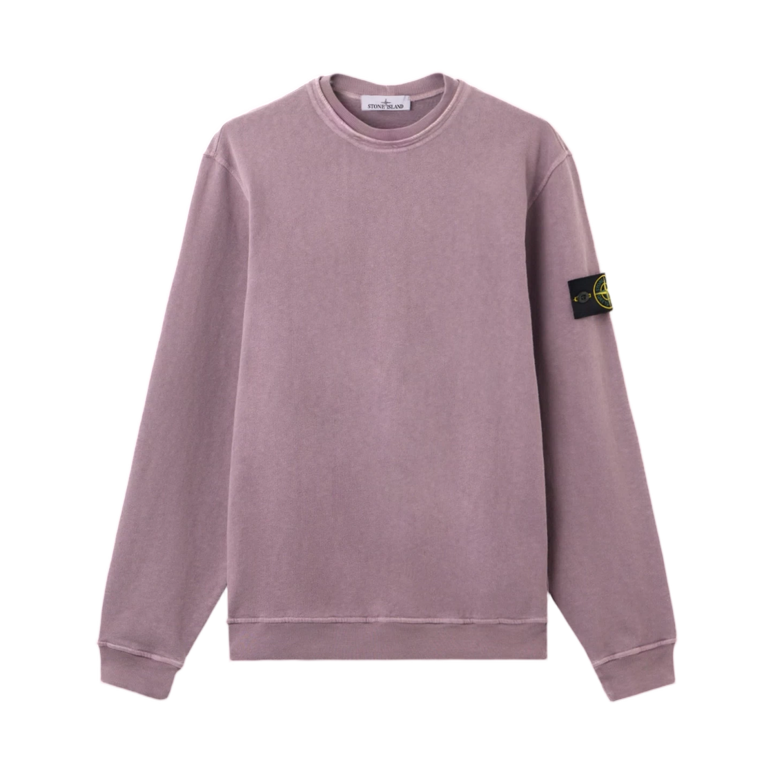 L1S1561000-34S0060-V018F Stone Island 6100034 Malfile Fleece Old Effect Regular-Fit Crewneck Sweatshirt Purple Grey - 26SS