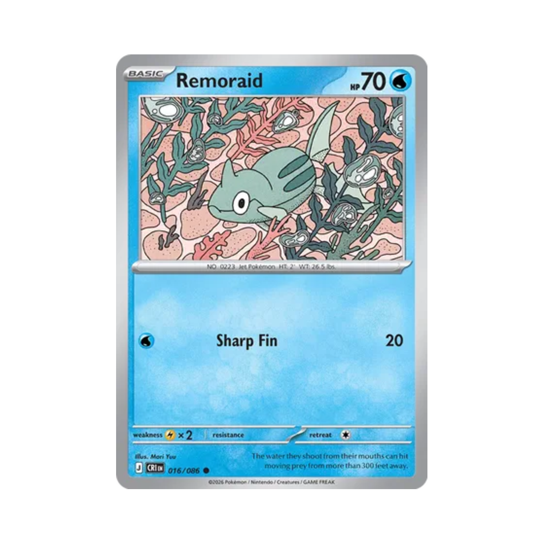 포켓몬 TCG 총어 C 카오스 라이징 (영문판)(Pokemon TCG Remoraid C Chaos Rising (English Ver.))