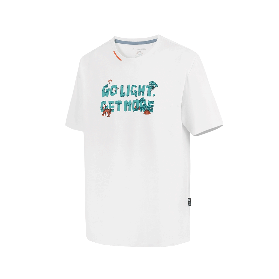 제로그램 x 산 GO LIGHT GET MORE 그래픽 티셔츠(ZEROGRAM x SANN Go Light Get More Frontgraphic SS White) - 1