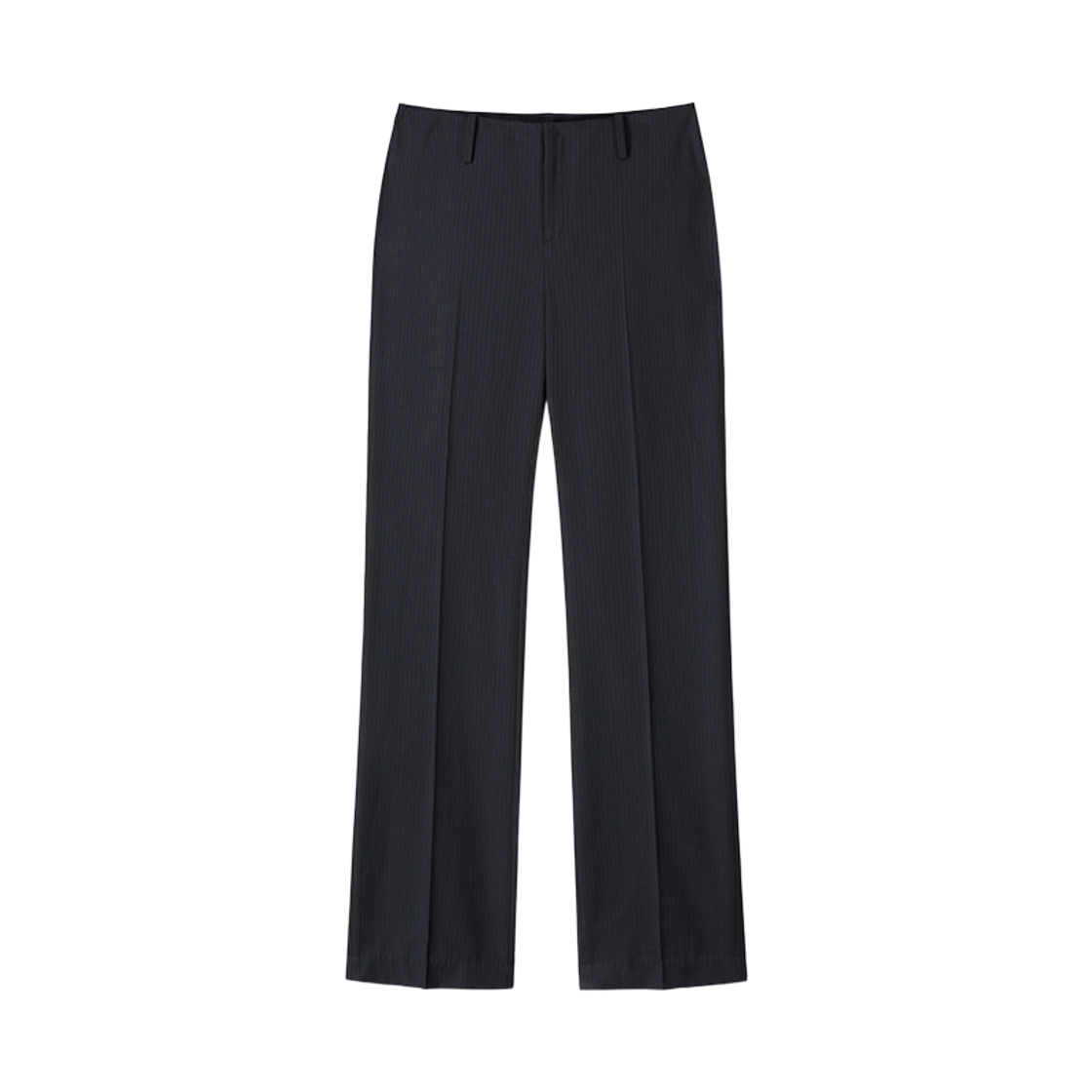 (W) 토니웩 울 스트레이트 트라우저 네이비 핀스트라이프((W) Tonywack Wool Straight Trousers Navy Pinstripe) - 1