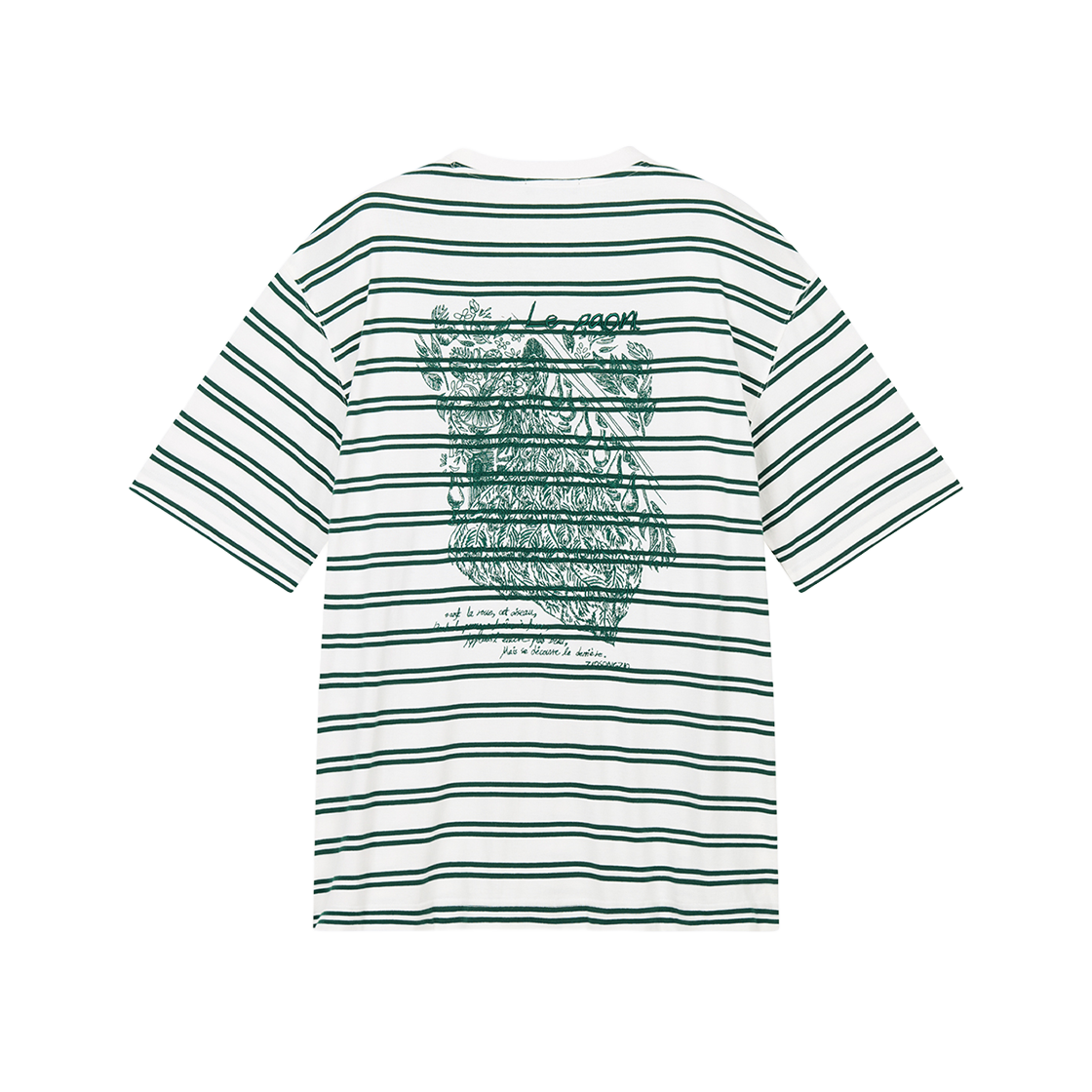 BI3TS339GR ZIOSONGZIO COLLECTION Orpheus Stripe Button T Shirt Green
