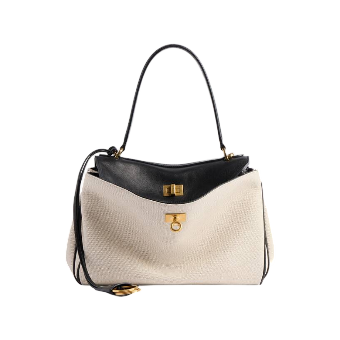 7897792ACNP9260 Balenciaga Rodeo Handbag Small Beige Black
