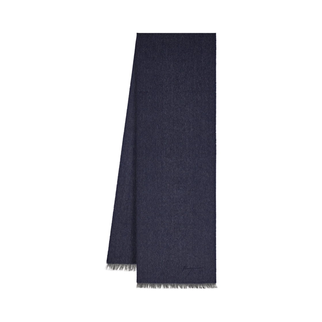 520126-779255 Ferragamo Cashmere Scarf Navy Blue Light Grey