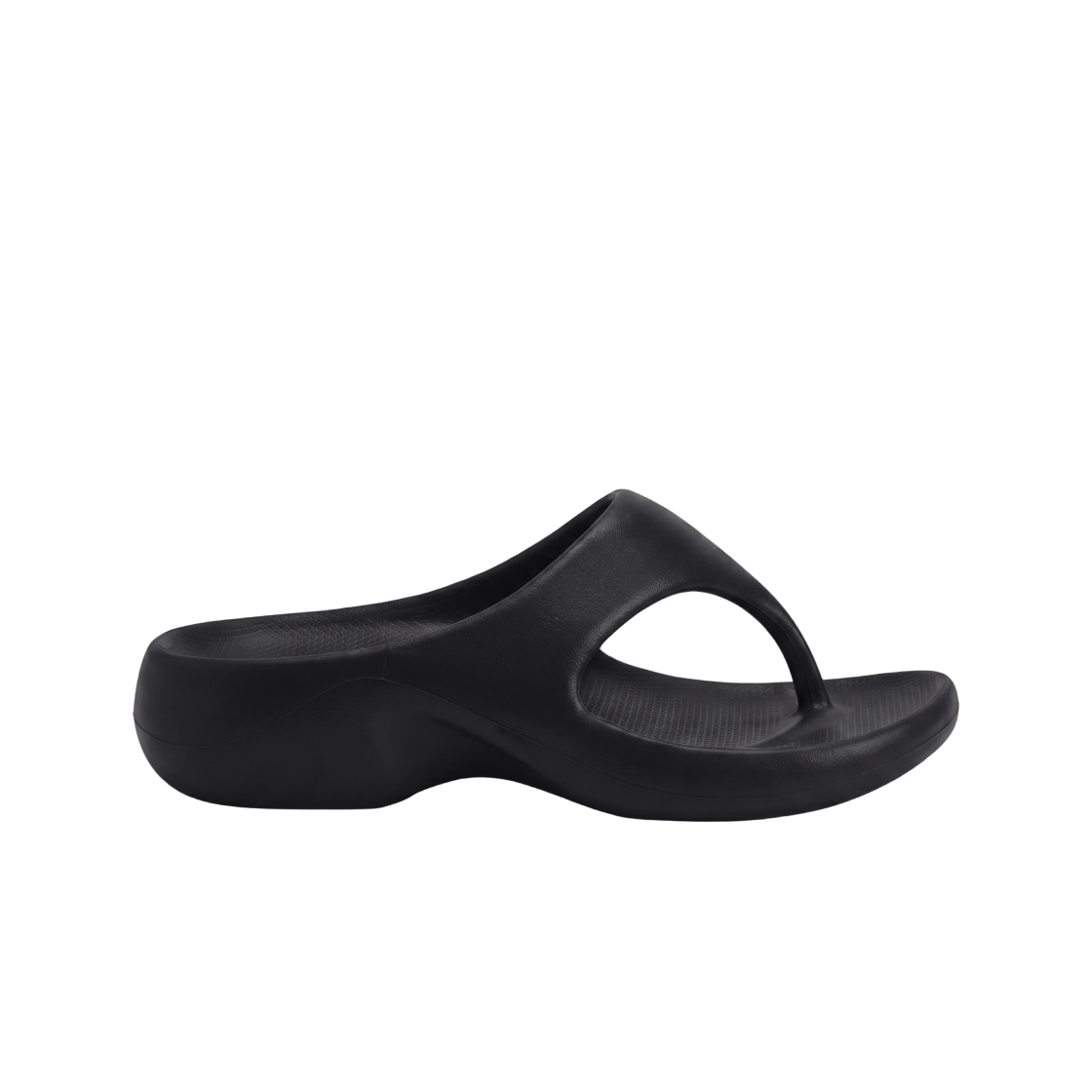 (W) GU 컴피 통 샌들 블랙((W) GU Comfy Thong Sandals Black)