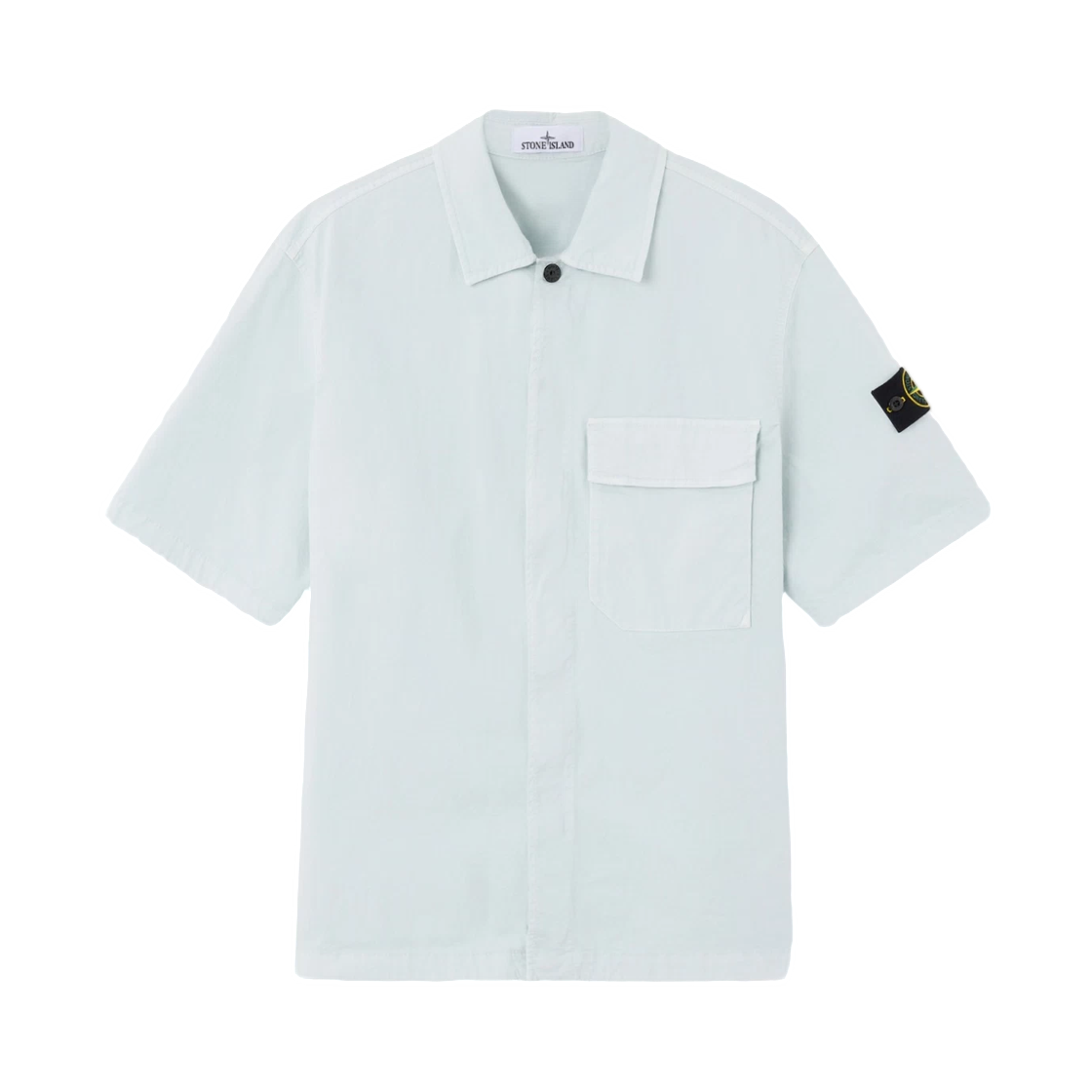 L1S1511000-25S0A10-V0041 Stone Island 1100025 Stretch Organic Cotton Twill Comfort-Fit Short-Sleeve Shirt with Dual Chest Pocket - 26SS