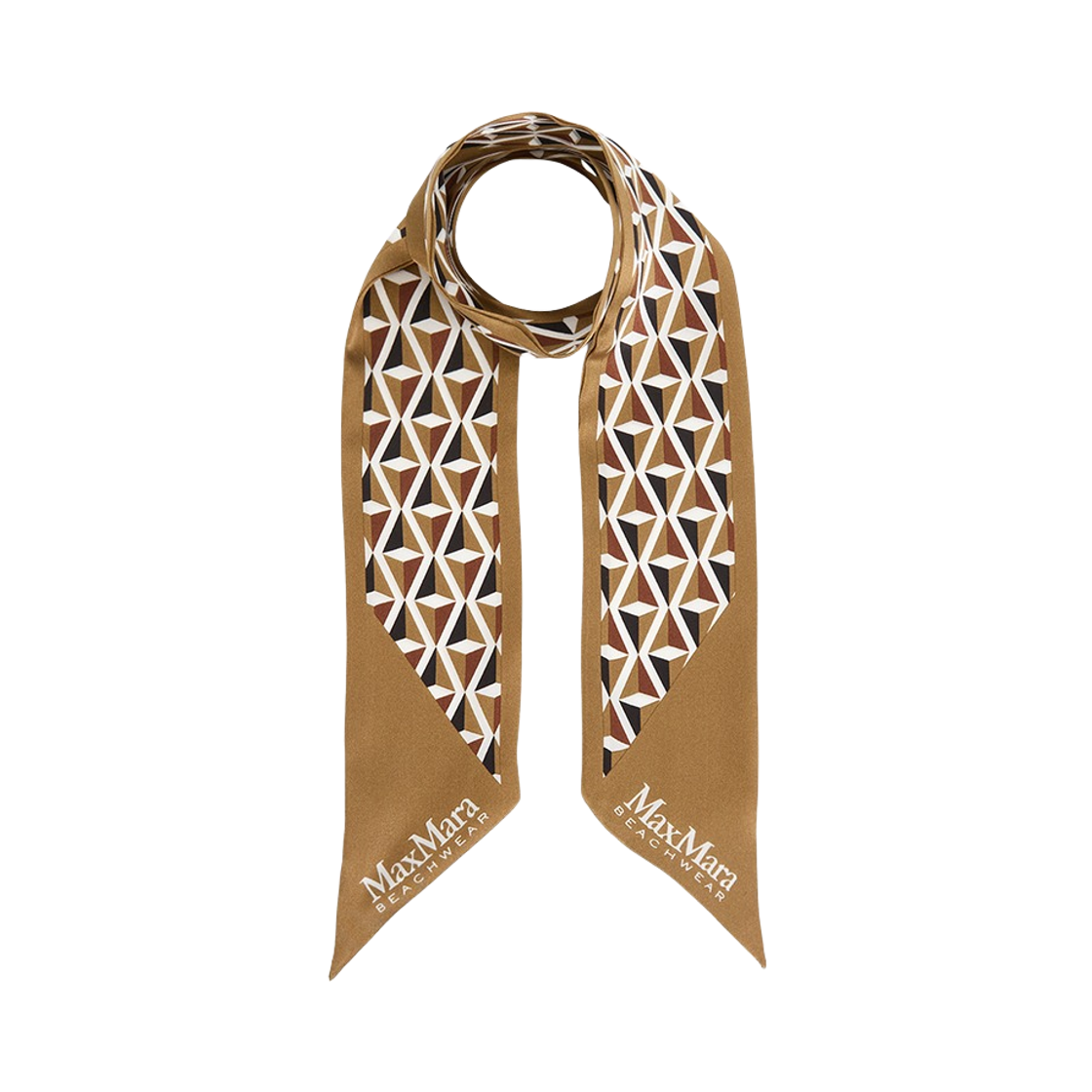 막스마라 비치웨어 비지노 실크 스카프 브라운(Max Mara Beachwear Visino Silk Scarf Brown)