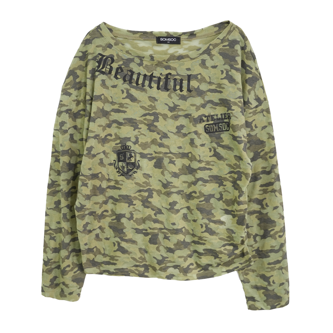 솜속 보에르 카모 비대칭 탑 그린(SOMSOC Voer Camo Asymmetry Top Green)