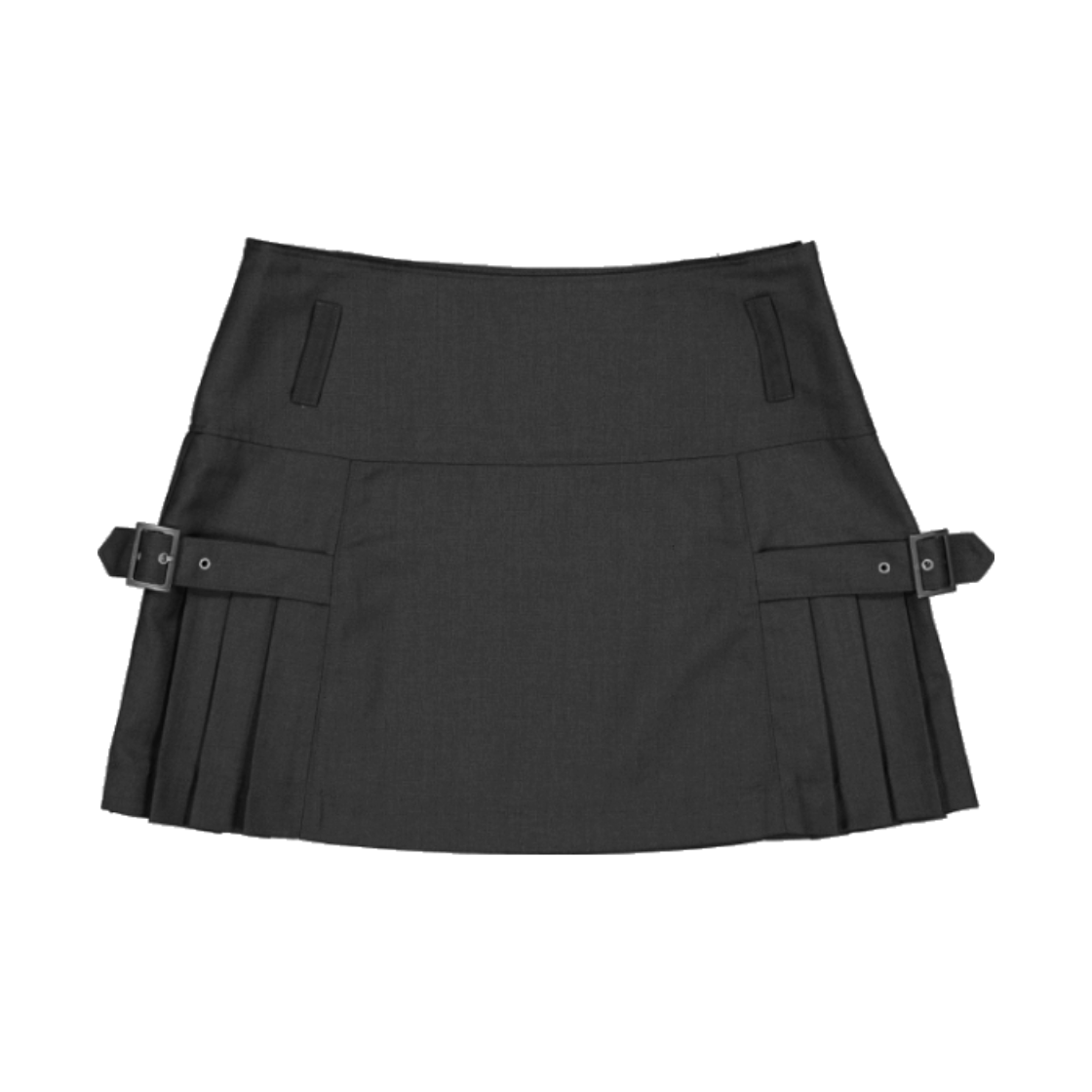 던다운 시그니처 플리츠 벨트 스커트 - 차콜(DAWNDOWN Signature Pleats Belt Skirt Charcoal)