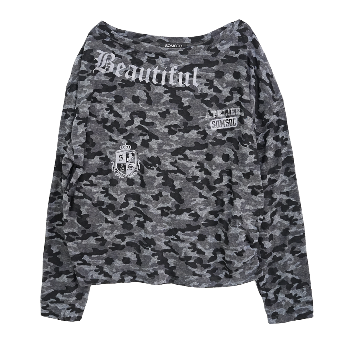 솜속 보에르 카모 비대칭 탑 챠콜(SOMSOC Voer Camo Asymmetry Top Charcoal)