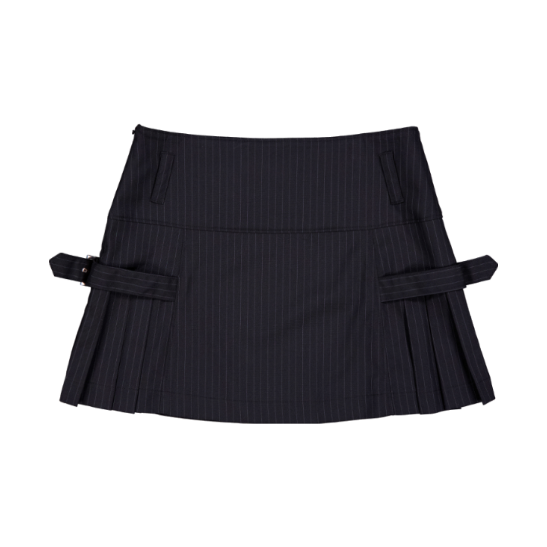 던다운 시그니처 플리츠 벨트 스커트 - 블랙(DAWNDOWN Signature Pleats Belt Skirt Black) - 2