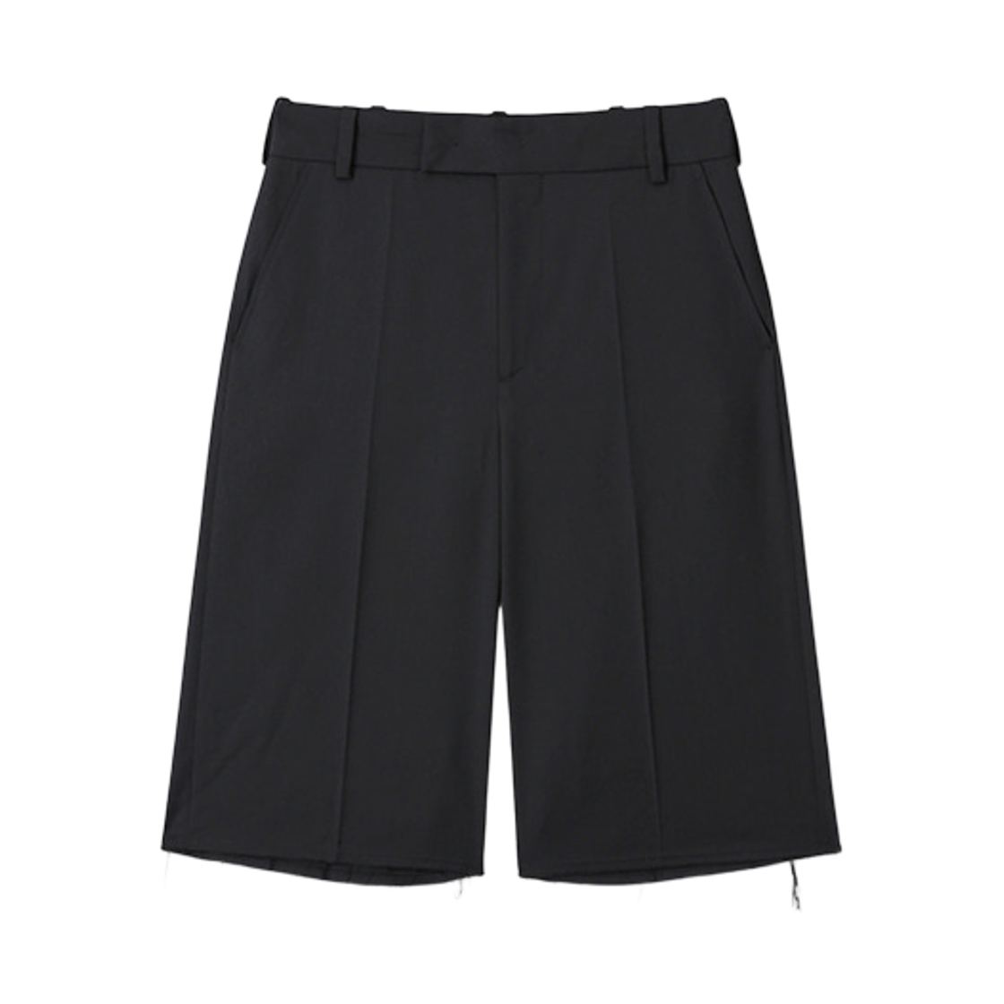 (W) 토니웩 로우 컷 울 테일러드 버뮤다 쇼츠 블랙((W) Tonywack Raw Cut Wool Tailored Bermuda Shorts Black)