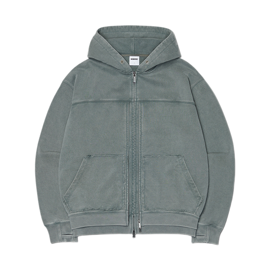 NMSS62HD02WGY NOMANUAL R.P Layer Hooded Zip-Up Washed Gray