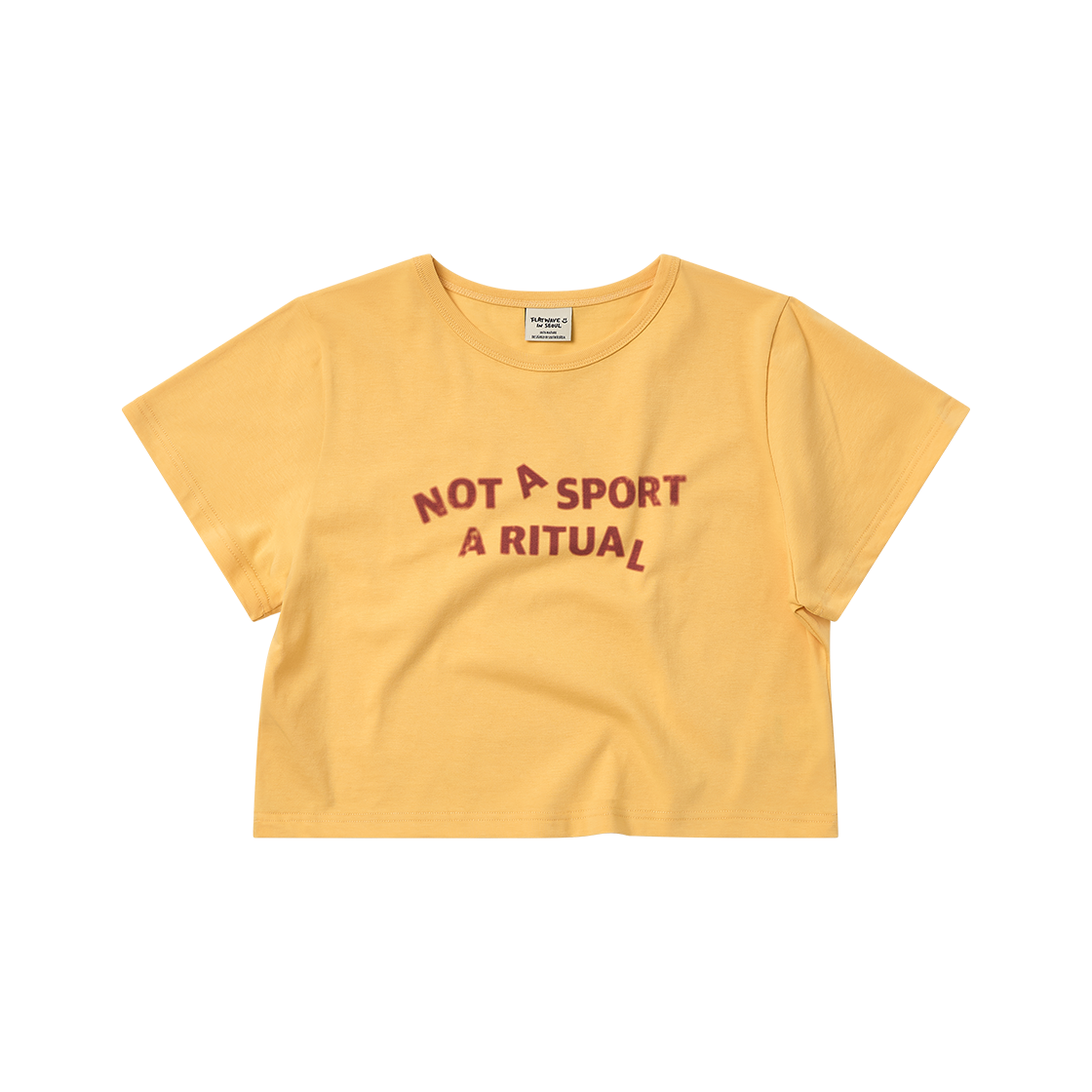 플랫웨이브 인 서울 오로아 프린트 크롭 티셔츠 옐로우(Flatwave in Seoul Oloa Print Crop T-Shirts Yellow) - 1