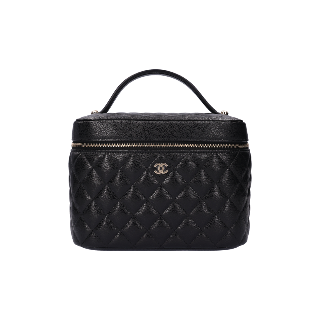 IT789UFFPENJ Chanel Caviar Black Vanity Cosmetic Bag Gold Hardware
