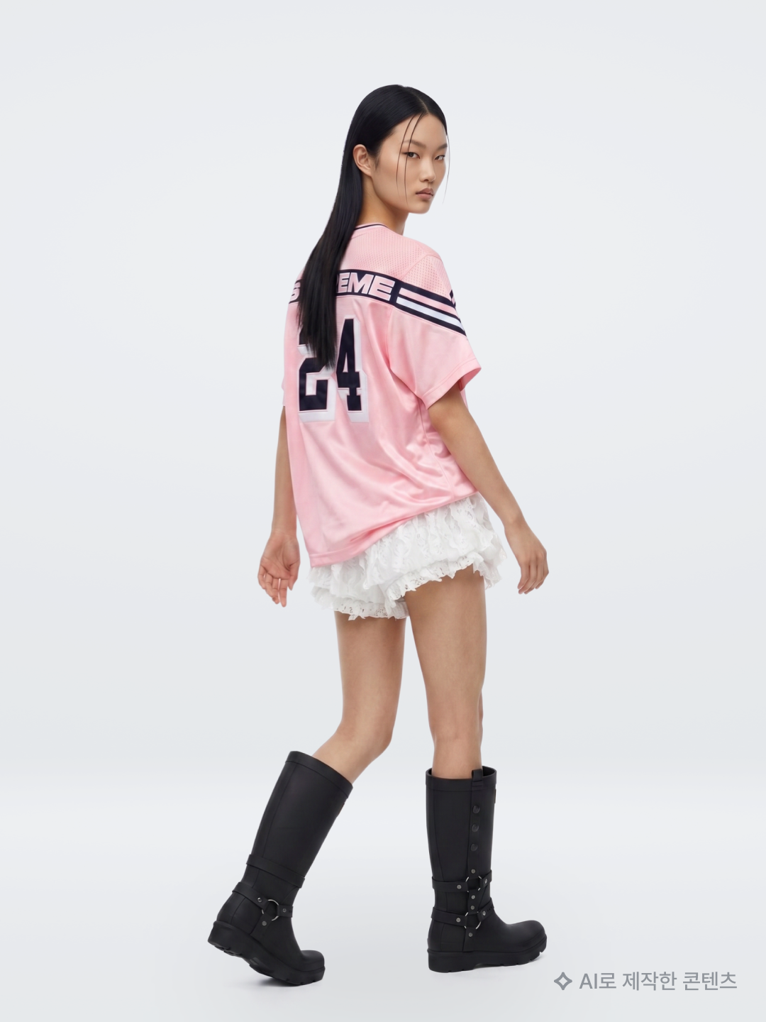Umbro x Kasina 1997 Football Jersey Ivory, GOEN.J Asymmetric Draped Down Washed Midi Denim Skirt Blue 착용 스타일 - 5