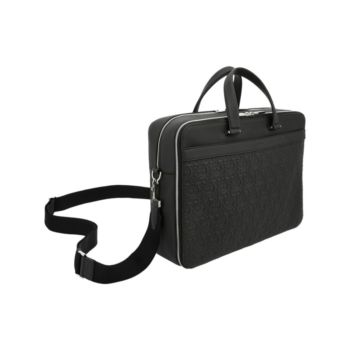 페라가모 엠보스 간치니 브리프케이스 블랙(Ferragamo Embossed Gancini Briefcase Black) - 2