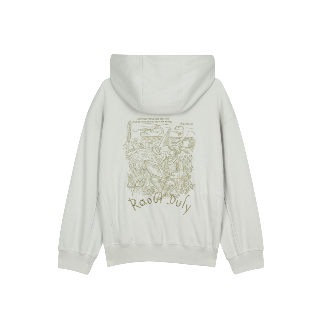 BI2TS204GR ZIOSONGZIO COLLECTION Pochoir Embroidered Hood Green